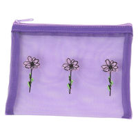 FLOWERメッシュポーチ パープル LAKOLE/ラコレ