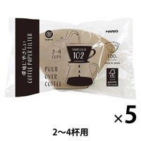 ハリオ（HARIO）コーヒーフィルター ペーパーフィルター 2ー4杯用（1袋（100枚入）×5）MAー442