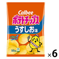 スナック菓子 ポテトチップスうすしお味 55g 1セット（1個×6）