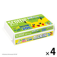 キッチンペーパー スコッティ ファイン ペーパーふきんサッとサッと 厚手シート ポケモン 200組 1セット（1個×4）日本製紙クレシア