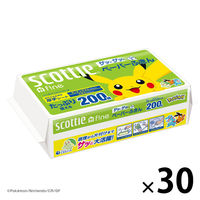 キッチンペーパー スコッティ ファイン ペーパーふきんサッとサッと 厚手シート ポケモン 200組 1セット（1個×30）日本製紙クレシア