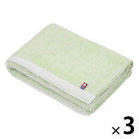 田中産業 今治製 シャーリングタオル フェイスタオル ライトグリーン 1セット（3枚）