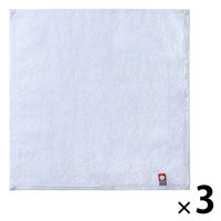 田中産業 今治製 タオルハンカチ ブルー 1セット（3枚）