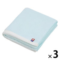田中産業 今治製 シャーリングタオル ミニバスタオル ライトブルー 1セット（3枚）