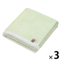 田中産業 今治製 シャーリングタオル ミニバスタオル ライトグリーン 1セット（3枚）