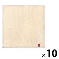 田中産業 今治製 タオルハンカチ ベージュ 1セット(10枚)