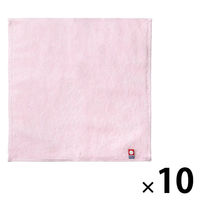 田中産業 今治製 タオルハンカチ ピンク 1セット(10枚)