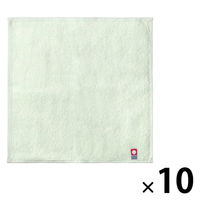 田中産業 今治製 タオルハンカチ グリーン 1セット(10枚)