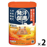 入浴剤 薬用 粉末 バスロマン ホットヴィヒタの香り 600g 発汗 1セット（1個×2） 湯色 色付き透明タイプ アース製薬