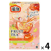 入浴剤 炭酸 アソート 温泡 フルーツティーセレクト 1セット（1箱（2種×6錠入）×4） 湯色 色付き透明タイプ アース製薬