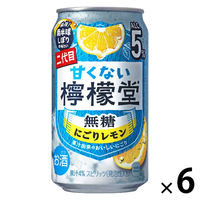 チューハイ 甘くない檸檬堂 無糖 にごりレモン 缶 350ml 6本