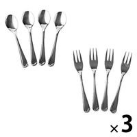 【アウトレット】コーヒースプーン・デザートフォークセット 燕三条製 Aー78224 1セット（各12本 各4本組×3） アーネスト