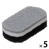 キッチンスポンジ 3層構造 トリプルスポンジ 食器用スポンジ スマートホーム2 ブラック 337811 5個 オーエ
