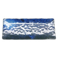 美濃陶苑 陶磁器 サンマ皿コバルト雲海 4-4-1 1セット(3個入)（直送品）