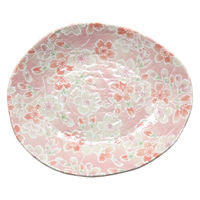 美濃陶苑 陶磁器 美濃桜楕円皿(小) 55-35-2 1セット(5個入)（直送品）