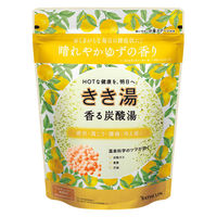 きき湯 香る炭酸湯 ゆずの香り 360g お湯の色 ゆずイエロー（透明タイプ） 1個 アース製薬
