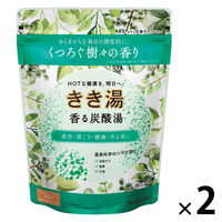 きき湯 香る炭酸湯 樹々の香り 360g お湯の色 フォレストグリーンの湯（透明タイプ） 1セット（1個×2） アース製薬