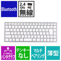 エレコム キーボード マルチペアリング 充電式 ミニサイズ パンタグラフ式 ホワイト TK-PN1075MPAWH 1個