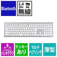 エレコム キーボード マルチペアリング 充電式 フルサイズ パンタグラフ式 ホワイト TK-PN10FMPAWH 1個