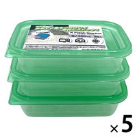 【アウトレット】食品保存容器 Sサイズ 400mL 電子レンジ可（3個入×5セット）Kフレッシュストッカー K'sインターナショナルマネジメント