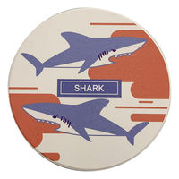 イシグロ コースター 9cm 吸水 海のいきもの 陶器 サメ 407425 1個（直送品）