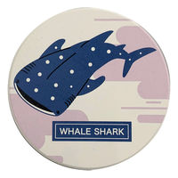 イシグロ コースター 9cm 吸水 海のいきもの 陶器 ジンベエザメ 407430 1個（直送品）