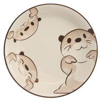イシグロ プレート 22cm 陶器 カワウソ 419475 1個（直送品）