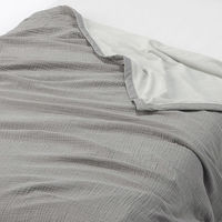 無印良品 綿ガーゼ 綿混ベロア リバーシブルブランケット Ｄ １８０×２００ｃｍ グレー 良品計画