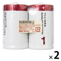 無印良品 単１アルカリ乾電池 ＭＪーＤＳＡ１ 1セット（1個（2本入）×2） 良品計画