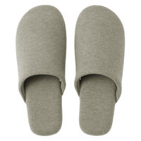 無印良品 綿鹿の子履き心地やわらか足なりスリッパ Ｍ ２２．５～２５ｃｍ用 グリーン 良品計画