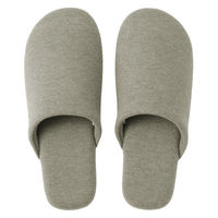 無印良品 綿鹿の子履き心地やわらか足なりスリッパ Ｌ ２５～２７．５ｃｍ用 グリーン 良品計画