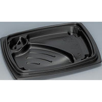 福助工業 弁当容器 祝い膳24-18-3H 黒 00267570 1ケース(800個(50個×16))（直送品）