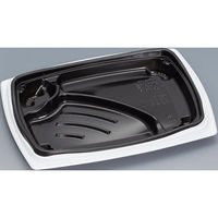 福助工業 弁当容器 祝い膳24-18-3H 白内黒 00267581 1ケース(800個(50個×16))（直送品）