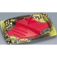 福助工業 弁当容器 祝い膳24-18-4H 小町内赤 00267619 1ケース(800個(50個×16))（直送品）