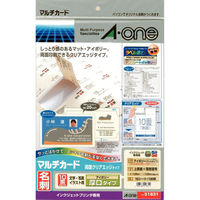 プリンター用紙 マルチカード 名刺10面 両面クリアエッジタイプ 厚口 アイボリーA4判10シート(100枚) 00380789（直送品）