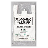 福助工業 バイオマスレジ袋 スリムイージーバッグバイオ25 3L 00696613 1ケース(1500個(100個×15))（直送品）