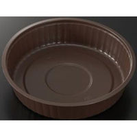 中央化学 軽食容器 BAKEQ 160φ 550cc 茶 00705387 1ケース(900個(100個×9))（直送品）