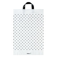 福助工業 ポリ手提袋 カルチャーバッグ 水玉(グレー) 大 00707349 1ケース(300個(20個×15))（直送品）