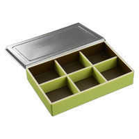 中央化学 折箱 WD-2 若草/濃茶F 6仕切(ボ) 00730520 1ケース(180個(20個×9))（直送品）