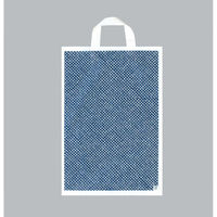 福助工業 ポリ手提袋 カルチャーバッグ しぼり柄・紺 中 00762538 1ケース(500個(20個×25))（直送品）