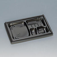 福助工業 弁当容器 箱膳23-16-1H 黒 00762882 1ケース(800個(50個×16))（直送品）