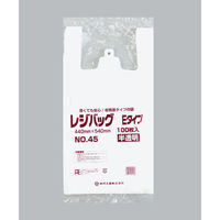 福助工業 レジ袋 レジバッグ 関西 No.45E 半透明 00769466 1ケース(1000個(100個×10))（直送品）