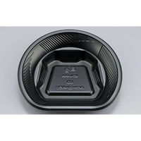 シーピー化成 どんぶり容器 BFツイスト半月5 黒本体 0140705000525 1ケース(800個(50個×16))（直送品）