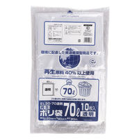 福助工業 LDゴミ袋 再生ポリ袋 EL30-70 透明 10枚入 0400653 1ケース(40個(1個×40))（直送品）