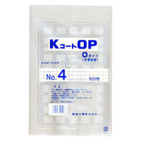 福助工業 合掌袋 KコートOP Oタイプ No.4 0716332 1ケース(3000個(100個×30))（直送品）