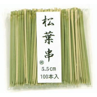 萬洋 竹串 松葉串(青・細) 5.5cm 100入 18901A 1ケース(1個)（直送品）