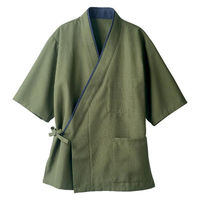 住商モンブラン 作務衣 3-524_3L はっぴ 兼用 7分袖 鶯/紺 3L 1ケース(1個)（直送品）