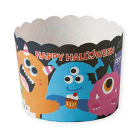 天満紙器 ケーキカップ XM506 ハロウィーンカップ モンスターフレンズ 6098152 1ケース(1000個(100個×10))（直送品）