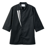住商モンブラン コックコート 兼用 7分袖 黒/グレー 袖ネット SS 6-1140_SS 1袋(1個)（直送品）