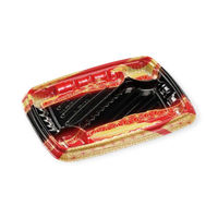 エフピコ 弁当容器 MSDレイア24-18-3 麻おり赤 7E012432 1ケース(600個(50個×12))（直送品）